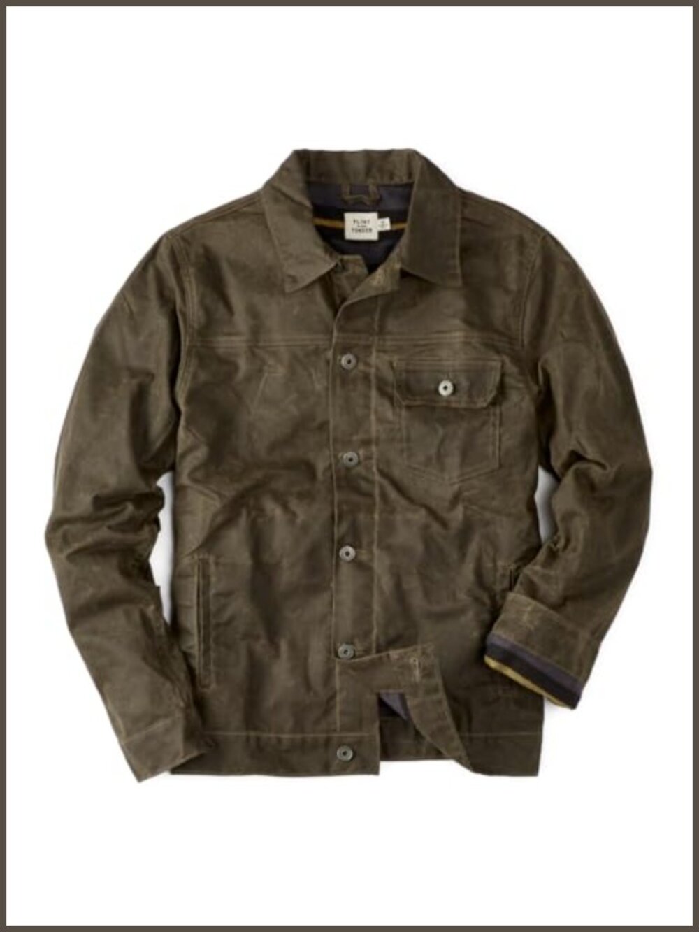 Flint and Tinder Flannel Lined Waxed Trucker Jacket